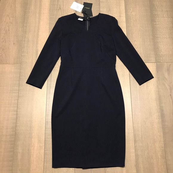 Les Copains Dresses & Skirts - Les‎ Copains Dress Womens Size 46 US 10-12 Navy Blue BVM Spa Sheath Back Zip NEW